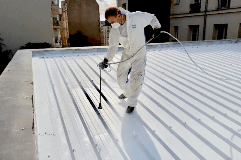 L'application de notre solution de cool roofing sur le gymnase Berlémont à Paris (75) a eu lieu en août 2017.