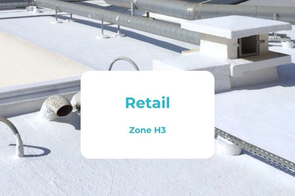 En zone H3, ce site de retail bénéficie désormais de tous les avantages du cool roofing grâce à Cool Roof.